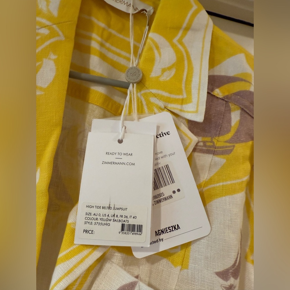 Zimmermann NWT Boat Print Linen Jumpsuit - Picture 3 of 5